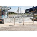 MK5 bins, planters, Sheffield bike stands, benches, seats, bollards, and wheel stops supplied by Larkin Engineering at Galway Shopping Centre